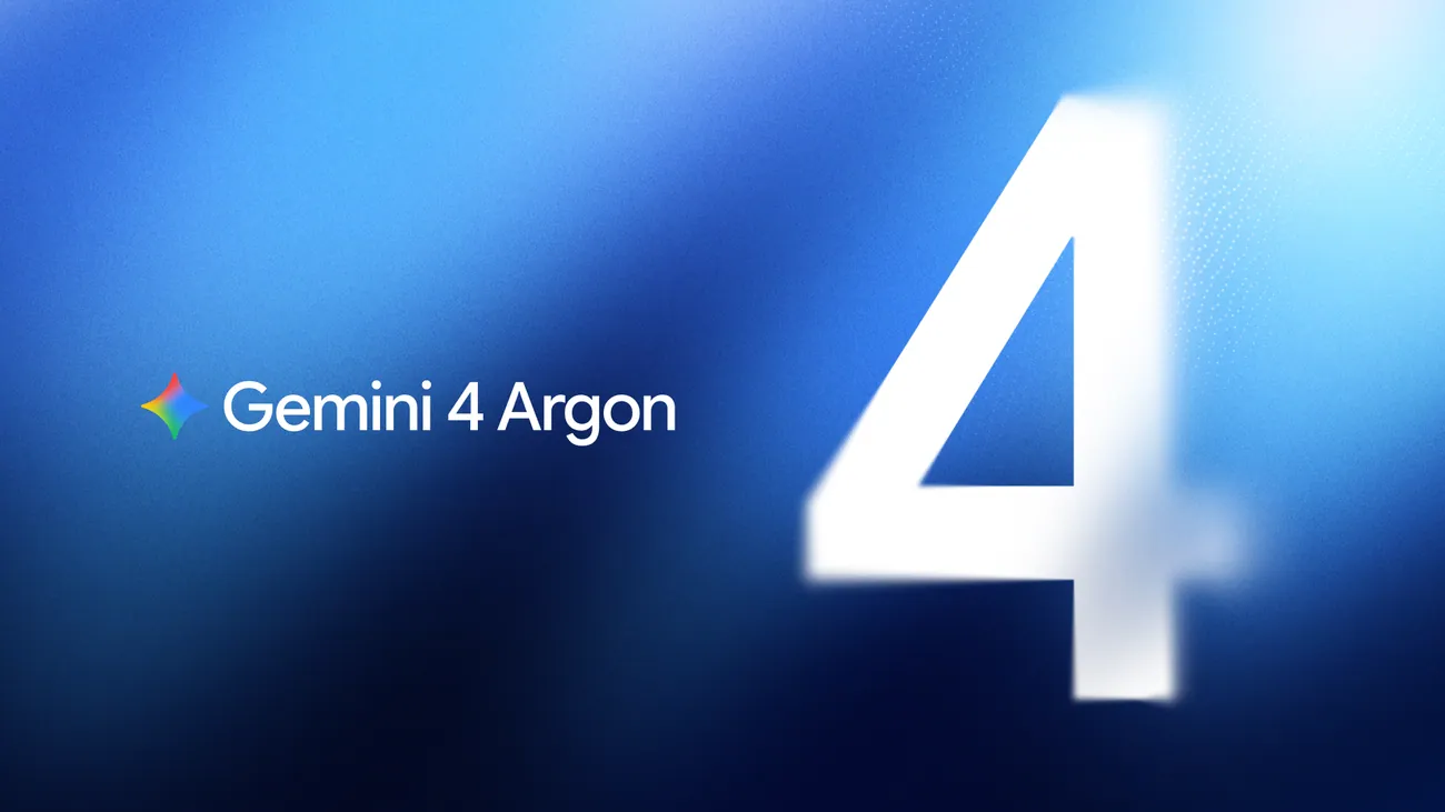 Ilustrasi Gemini 4 Argon Google DeepMind dengan teks frontier intelligence