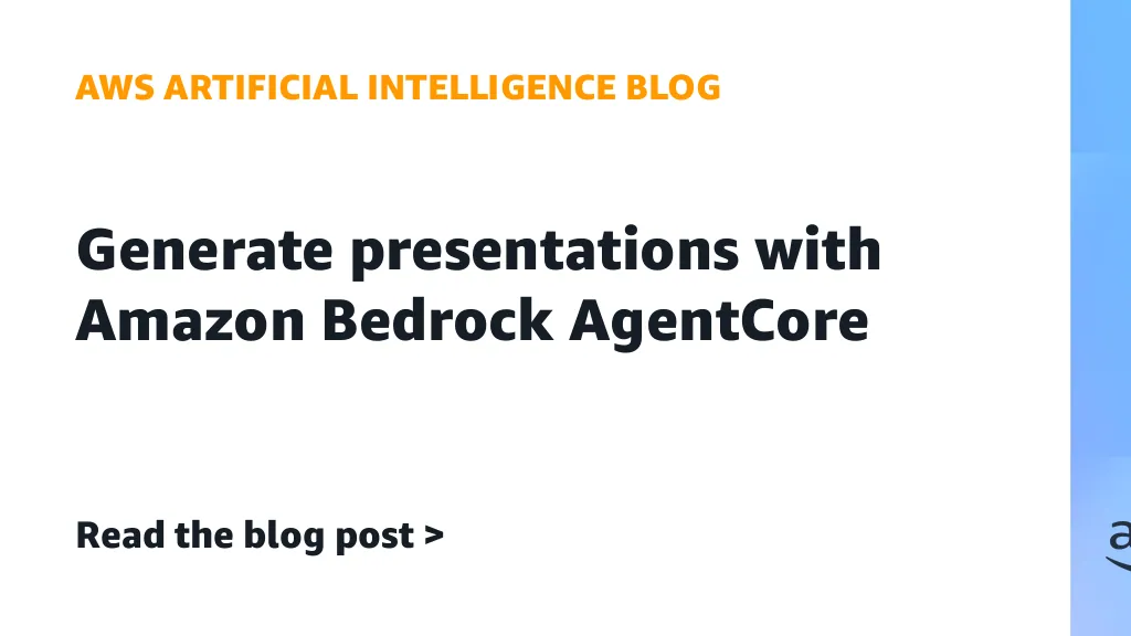 Arsitektur presentasi AI Amazon Bedrock AgentCore untuk generate slide PowerPoint otomatis