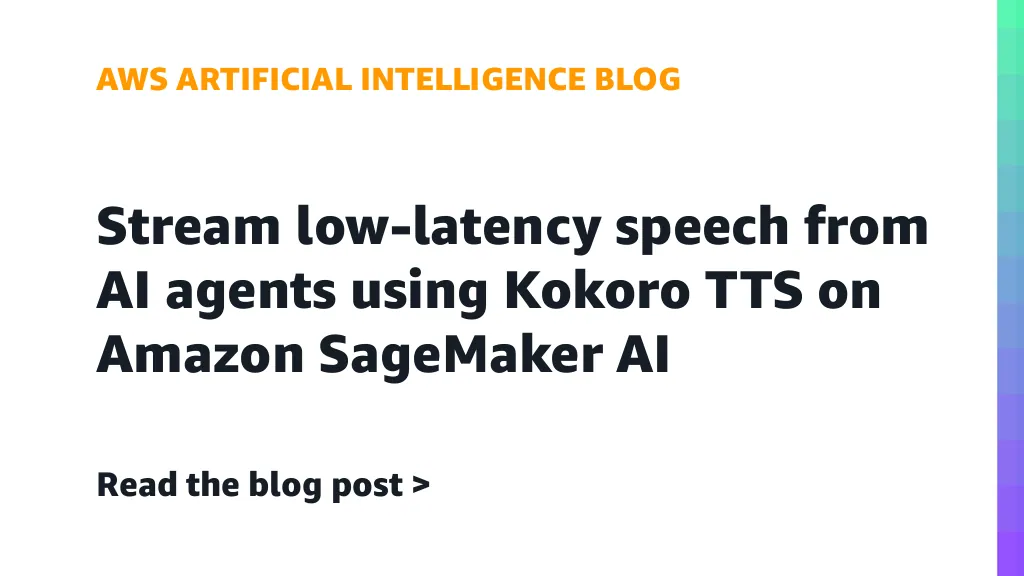 Arsitektur streaming voice agent menggunakan model Kokoro TTS di Amazon SageMaker AI