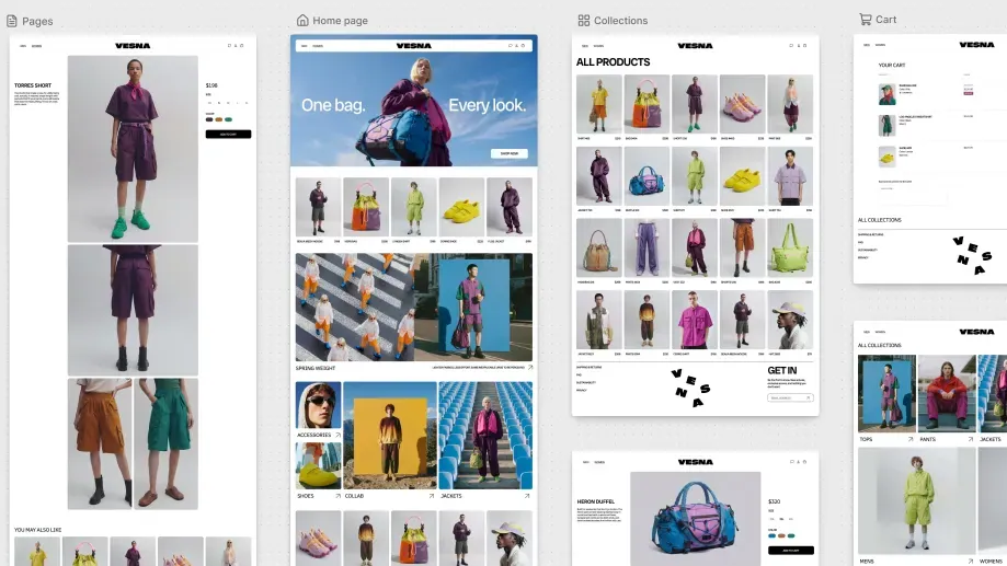 Tampilan chat AI Sidekick membangun toko online lewat Shopify Canvas