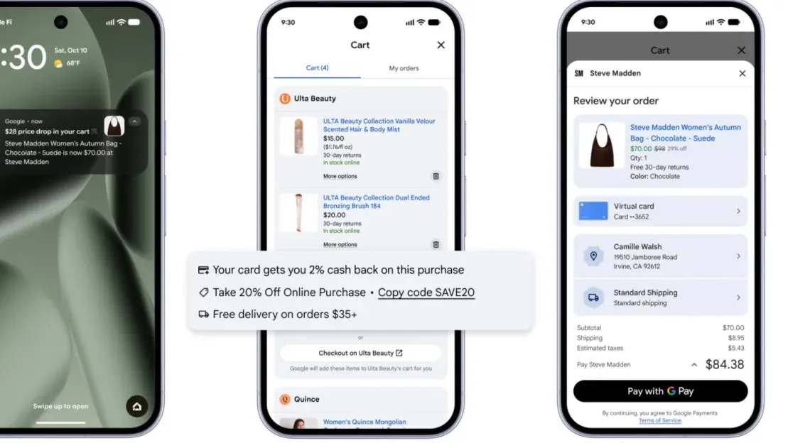 Tampilan fitur belanja AI Google Universal Cart pada aplikasi Gemini