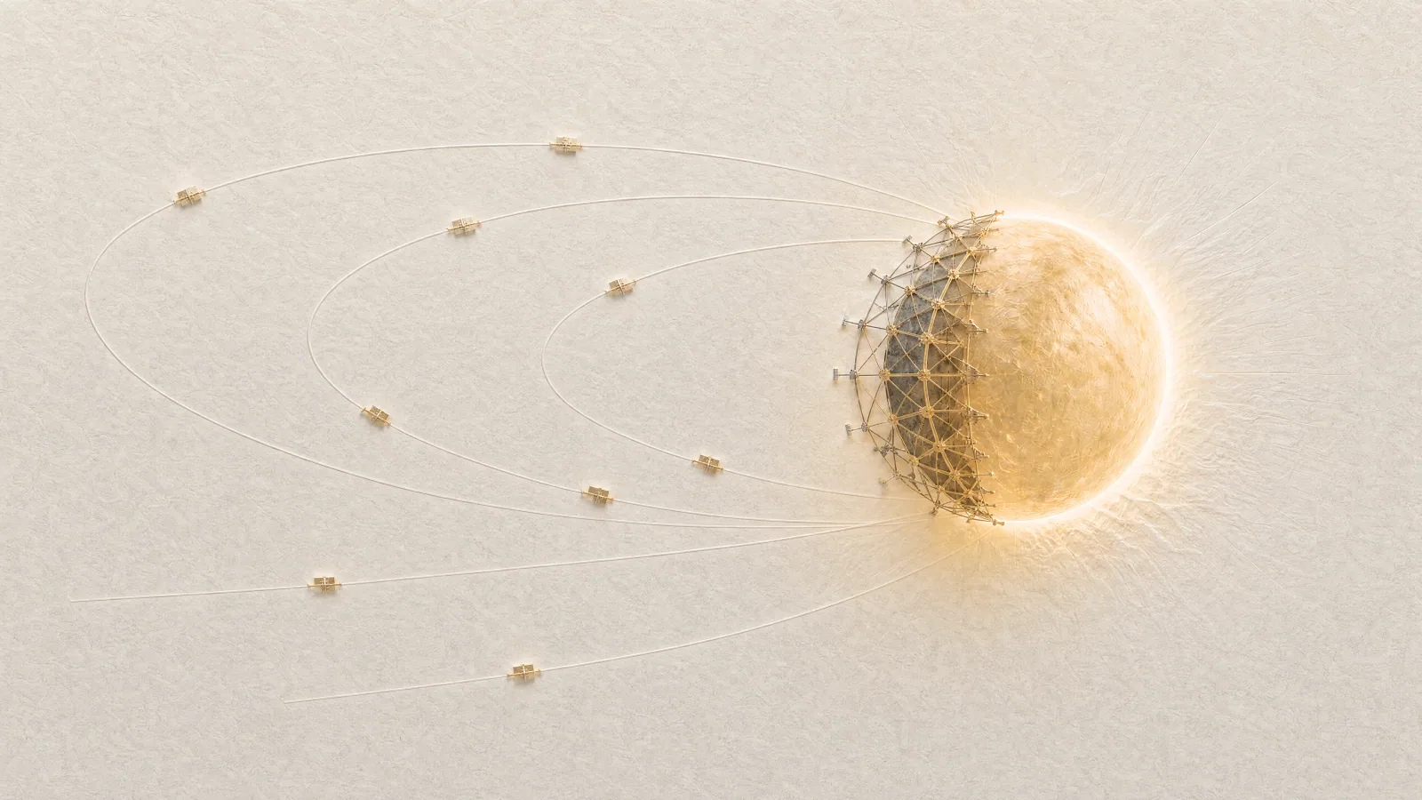 Dyson sphere and orbiting construction