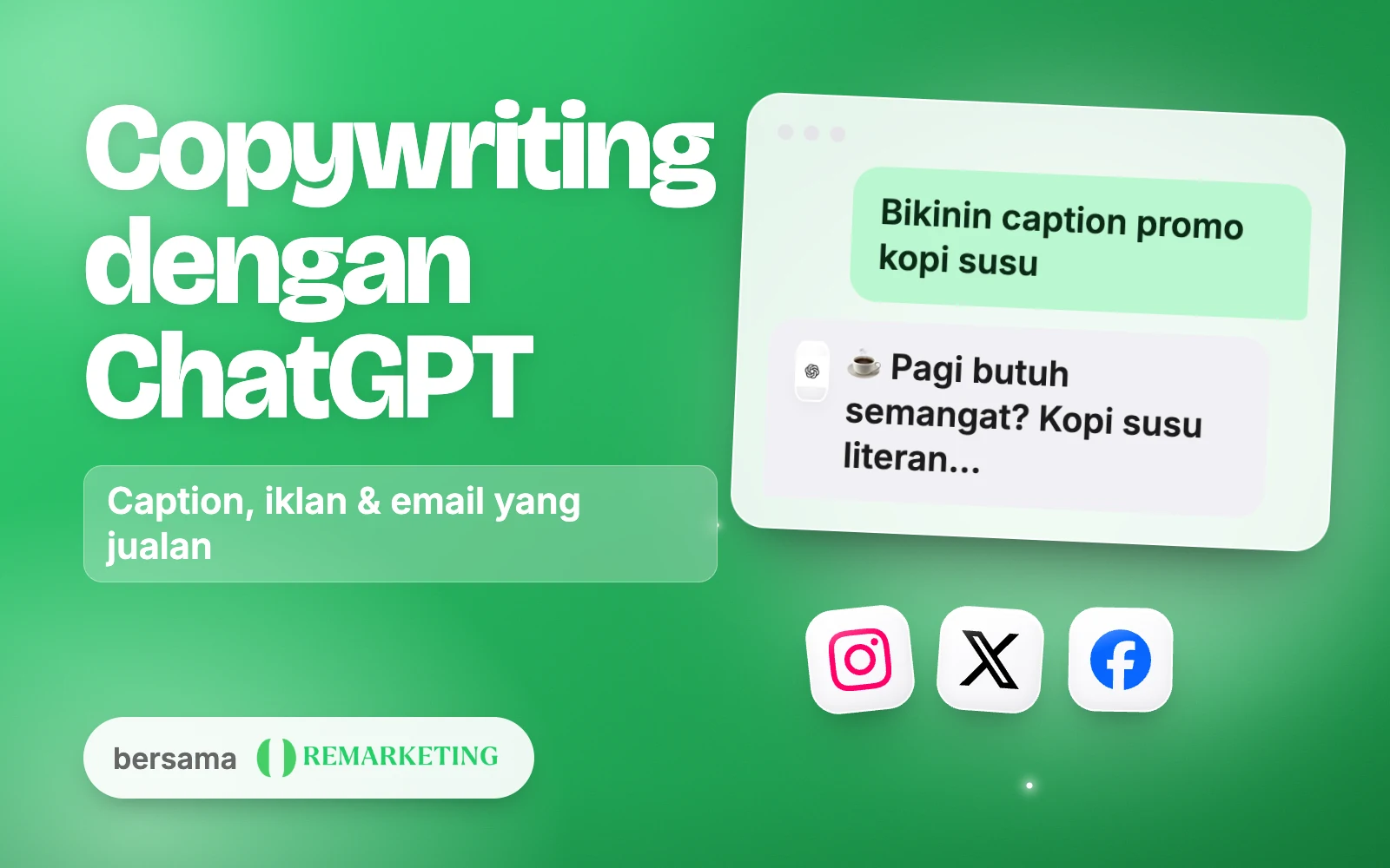 Banner kelas Wise ChatGPT Usage for Effective Copywriting and Content Marketing